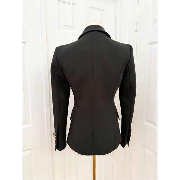 Kristina Mak Womens Black Gold Button Double Breasted Military Style Blazer XS - Picture 3 of 5